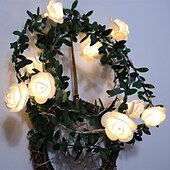 cheap Battery String Lights-Elegant Wedding Reception Party 6M LED String Light Artificial Green Leaf Ivy Vine, Battery-Powered Decorative Lighting for Christmas,  Home, Wedding, Valentine&#039;s Day &amp; Garden Decor