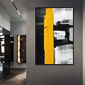 cheap Abstract Paintings-Oil Painting Hand Painted Vertical Abstract Pop Art Modern Stretched Canvas