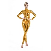preiswerte Glänzend-Zentai-Anzüge Cosplay Kostüm Catsuit Karnevalskostüm Ganzkörperanzug Herren Damen Sex Einfarbig Latex Elasthan Lycra Kostüm für Weihnachten Halloween Karneval Erwachsene