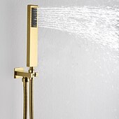 economico Sistema doccia con valvola ruvida-rubinetto per doccia, set di rubinetti per doccia dorati da 8 pollici completi di soffione in acciaio inossidabile, doccetta in ottone massiccio e sistema di soffione a pioggia per installazione a
