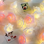 お買い得  電池式-ガーランド造花ローズフェアリーライトブーケストリングライト結婚式のバレンタインデーの装飾1m10leds