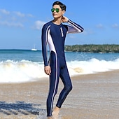 voordelige Overhaaste bewakers-Rashguard heren duikpak zwemkleding voor het hele lichaam upf50+ badpak met ritssluiting aan de voorkant uv-zonbescherming ademend hoge elasticiteit lange mouwen - zwemmen duiken surfen snorkelen