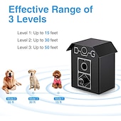 お買い得  犬用トレーニング用品-犬の訓練アンチバークデバイス調整可能な超音波犬のペットアンチバーク自動調整可能な柔軟なインストールが簡単安全プラスチック超音波ペット用