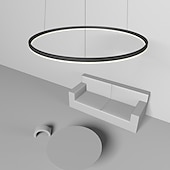 cheap Circle Design-80CM LED Pendant Light Geometrical Circle Design Nordic Modern Simple for Dinning Room Bedroom Entry Aluminum Frame Acrylic Black White Gold Coffee 40W