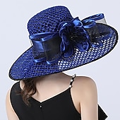 economico Cappelli da Festa-Cappelli copertura cappello a secchiello in tulle organza cappello da sole matrimonio Kentucky corsa di cavalli giornata delle donne moda stile vintage con fiore a fiocco copricapo copertura per