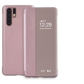 お買い得  その他のスマホケース-電話 ケース 用途 Huawei Mate 40 Pro + P10 Huawei Mate 20 pro Hwawei P40 P30 P20 Pro Lite フリップケース ウィンドウ付き 半透明 全身保護 ソリッド PUレザー