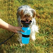 cheap Dog Bowls &amp; Feeders-500ml Dog Water Bottle Pet Puppy Cat Sport Portable Travel Outdoor Dogs Water Bowl Drinker Drinking Water Mug Cup Dispenser