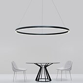 cheap Circle Design-80CM LED Pendant Light Geometrical Circle Design Nordic Modern Simple for Dinning Room Bedroom Entry Aluminum Frame Acrylic Black White Gold Coffee 40W