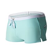 voordelige heren boxer zwembroek-Voor heren Boardshorts Zwemshorts Lange zwembroeken Trekkoord met Mesh-voering Zak met rits Effen Kleur Sneldrogend Comfortabel Feestdagen Zwembad Hawaii Casual / sportief Slank Zwart Wit Lage Taille
