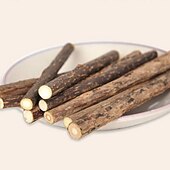 baratos Tigelas e Comedouros para Cães-10 pcs catnip natural pet cat molar creme dental vara matatabi actinidia frutas silvervine petiscos do gato varas pet dentes de limpeza