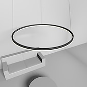 cheap Circle Design-80CM LED Pendant Light Geometrical Circle Design Nordic Modern Simple for Dinning Room Bedroom Entry Aluminum Frame Acrylic Black White Gold Coffee 40W