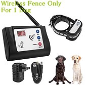 お買い得  犬用トレーニング用品-ワイヤレス電気ペットフェンスペット電気封じ込めシステム調整可能な制御範囲表示距離安全な効果的なビープ振動振動