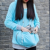 cheap Dog Travel Essentials-Big Kangaroo Pouch Hoodie Women Pet Pocket Hoodie Sweatshirt Dog Cat Carry Pocket Hooded Pullover Sportswear