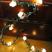 cheap Battery String Lights-Elegant Wedding Reception Party 6M LED String Light Artificial Green Leaf Ivy Vine, Battery-Powered Decorative Lighting for Christmas,  Home, Wedding, Valentine&#039;s Day &amp; Garden Decor