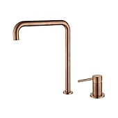 abordables Classiques-Robinet de lavabo de salle de bain, finition noir/chrome/or brossé/or rose répandu mitigeur de lavabo à deux trous mitigeur de lavabo robinet de salle de bain avec interrupteur chaud et froid