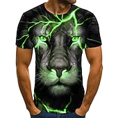  Bărbați Grafic Animal Leu Tricou Tricouri Tricouri amuzante Manșon scurt Tricou Tipărire 3D Stil Nautic Cămașă Șic Stradă Exagerat Zilnic Casual Concediu Negru Roșu-aprins Mov Vară Îmbrăcăminte
