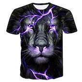  Bărbați Grafic Animal Leu Tricou Tricouri Tricouri amuzante Manșon scurt Tricou Tipărire 3D Stil Nautic Cămașă Șic Stradă Exagerat Zilnic Casual Concediu Negru Roșu-aprins Mov Vară Îmbrăcăminte
