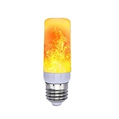 abordables Luces LED de maíz-1pc led efecto de llama bombillas de luz de fuego modelo completo 5w e27 bombilla de llama 78leds 85-265v parpadeante halloween navidad decoración del hogar