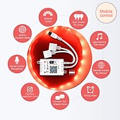 preiswerte Fernbedienung-smart rgb led strip light app control 15m 49ft 2835 smd 810 leds ir 24 key controller funktioniert mit alexa google 12v 3a adapter kit