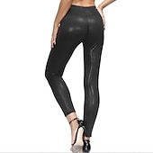 cheap Dance Costumes-Dance Costumes Pants Pattern / Print Plaid 3/4 hidden Zipper Women&#039;s Performance Theme Party High PU
