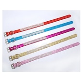 economico Collari, pettorine e guinzagli per cani-collare per cani regolabile / retrattile con strass in pelle pu viola rosso blu rosa nero per cane da ragazza