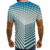 お買い得  3D Tシャツ-男性用 グラフィック 幾何学模様 3D シャツ Tシャツ 半袖 Tシャツ ラウンドネック シャツ ストリートファッション 誇張された デザイナー 祝日 お出かけ パープル 衣類 プラスサイズ S M L XL 2XL 3XL 4XL