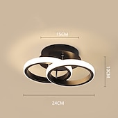 voordelige Inbouw- &amp; semi-inbouwmontage-1-licht 24cm led plafondlamp cirkelvormig ontwerp eenvoudige ring gang lamp aluminium voor slaapkamer lamp logeerkamer balkon 110-120/220-240 22w