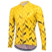 Недорогие Мужские джерси-Муж. Велокофты В елочку С узором Длинный рукав Велоспорт Толстовка Джерси Верхняя часть с 3 задними карманами Горные велосипеды Шоссейные велосипеды