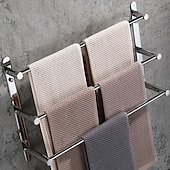 economico Portasciugamani-portasciugamani multistrato portasciugamani portasciugamani, mensola portasciugamani a 3 livelli in acciaio inossidabile per bagno portasciugamani da 30 cm ~ 70 cm (nero/cromo/oro spazzolato/nichel spazzolato)