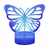 economico Luci notturne 3D-farfalla 3d luci notturne a led lampade illusione ottica lampada 16 colori touch decorazione natalizia illuminazione tavolo scrivania lampada visiva per la decorazione della casa e bambini gif bambini