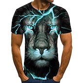  Bărbați Grafic Animal Leu Tricou Tricouri Tricouri amuzante Manșon scurt Tricou Tipărire 3D Stil Nautic Cămașă Șic Stradă Exagerat Zilnic Casual Concediu Negru Roșu-aprins Mov Vară Îmbrăcăminte