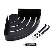 olcso Fürdőszobai polcok-zuhanykabin fürdőszoba polc hely alumínium csiszolt fekete és ezüst színű falra szerelhető háromszög zuhanysarok tároló állvány fürdőszobai kiegészítők egyrétegű