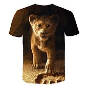 cheap Boy&#039;s 3D Animals-Boys 3D Animal Color Block 3D T shirt Tee Short Sleeve 3D Print Summer Streetwear Basic Polyester Spandex Kids
