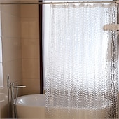 baratos Cortinas de Banho-Liner de Toalha de Chuveiro EVA Transparente Toalha de Chuveiro Repelente de Água para Box de Banheiro Cubo D&#039;água 72x72 Polegadas