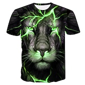  Bărbați Grafic Animal Leu Tricou Tricouri Tricouri amuzante Manșon scurt Tricou Tipărire 3D Stil Nautic Cămașă Șic Stradă Exagerat Zilnic Casual Concediu Negru Roșu-aprins Mov Vară Îmbrăcăminte