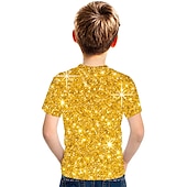 cheap Boy&#039;s 3D Animals-Boys 3D Color Block Rainbow Optical Illusion T shirt Short Sleeve 3D Print Summer Sports Streetwear Basic Kids School Outdoor