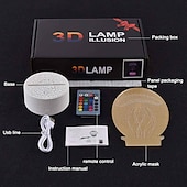 economico Luci notturne 3D-3D dinosauro luce notturna per camera dei bambini sensore smart touch lampada da notte con telecomando usb ricaricabile 7/16 colori lampada da comodino dinosauri giocattoli per ragazzi ragazze