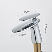 economico Classici-Rubinetto per lavabo da bagno, rubinetti per vasca da bagno in stile moderno monoforo a cascata in ottone con acqua calda e fredda