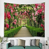 abordables paysage tapisserie-Saint Valentin grande tapisserie murale art décor couverture rideau pique-nique nappe suspendue maison chambre salon dortoir décoration nature paysage jardin allée plante floral fleur