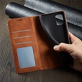 baratos Capa Samsung-Capa Para Samsung Galaxy S24 S20 Plus S20 Ultra S20 S25 Ultra Capa Para Corpo Inteiro Carteira de Couro com Suporte de Pé Flip Carteira Couro Genuíno TPU Sólido