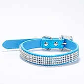 economico Collari, pettorine e guinzagli per cani-collare per cani regolabile / retrattile con strass in pelle pu viola rosso blu rosa nero per cane da ragazza