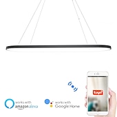 זול אורות אי-מנורת led תליון 40w מלבן אלומיניום צבוע בשחור גימור מנורה מודרנית לחדר אוכל בר קפה