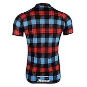 billige Herretrøyer-Herre Sykkeltrøyer Kortermet Sykkel Jersey Topper med 3 baklommer Fjellsykling Veisykling Pustende Anatomisk design Hurtigtørkende Refleksbånd Gul Rød Lilla Rutet Polyester sport Klær