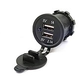 billige Billader-dobbel usb lader stikkontakt adapter vanntett bil hurtiglader strømuttak for bil / lastebil / motorsykkel båt rv