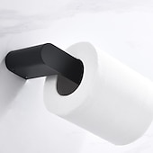 billige Toalettrullholdere-toalettpapirholder nytt design rustfritt stål malte overflater baderomshylle veggmontert matt sort 1stk