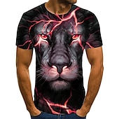  Bărbați Grafic Animal Leu Tricou Tricouri Tricouri amuzante Manșon scurt Tricou Tipărire 3D Stil Nautic Cămașă Șic Stradă Exagerat Zilnic Casual Concediu Negru Roșu-aprins Mov Vară Îmbrăcăminte