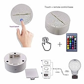 economico Luci notturne 3D-3D dinosauro luce notturna per camera dei bambini sensore smart touch lampada da notte con telecomando usb ricaricabile 7/16 colori lampada da comodino dinosauri giocattoli per ragazzi ragazze