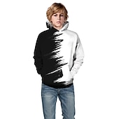 abordables Vision 3D et Géométrie du Garçon-Garçon 3D Bloc de couleur Impression 3D Graffiti Sweat à capuche manche longue 3D effet Actif basique Décontractées Enfants 4-12 ans Sport extérieur Casual du quotidien