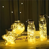 economico Striscie luci a batteria-elegante festa di nozze ricevimento 10m 100led filo d&#039;argento luci a led stringa - flessibile ghirlanda fata stringa bianco caldo per arredamento casa