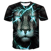  Bărbați Grafic Animal Leu Tricou Tricouri Tricouri amuzante Manșon scurt Tricou Tipărire 3D Stil Nautic Cămașă Șic Stradă Exagerat Zilnic Casual Concediu Negru Roșu-aprins Mov Vară Îmbrăcăminte